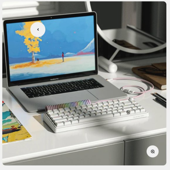 Dustsilver D66 Rainbow Sprinkles Wireless 65% layout Hot Swappable RGB Keyboard - Picture 2 of 11